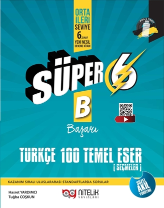 Resim NİTELİK 6.SINIF SÜPER TÜRKÇE 100 TEMEL ESER