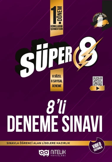 resm NİTELİK 8.SINIF YENİ NESİL SÜPER 1.DÖNEM 8'Lİ DENEME SINAVI