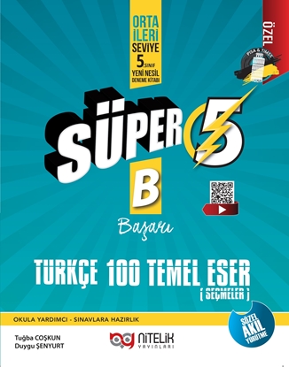 Resim 5.Sınıf Yeni Nesil Süper Türkçe 100 Temel Eser (B)