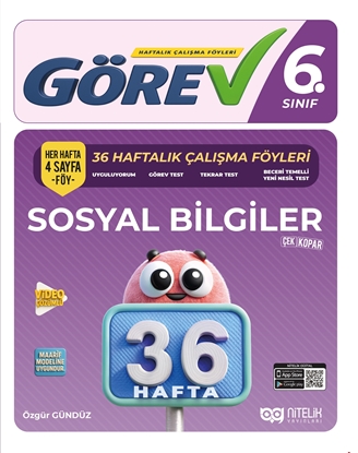 Resim NİTELİK 6.SINIF GÖREV SOSYAL BİLGİLER (36 HAFTA) ÇALIŞMA FÖYLERİ