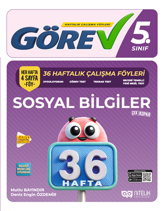 Resim NİTELİK 5.SINIF GÖREV SOSYAL BİLGİLER (36 HAFTA) ÇALIŞMA FÖYLERİ