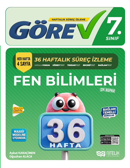 resm Nitelik 7.Sınıf Görev Fen Bilimleri 36 Haftalık Süreç İzleme Kitabı