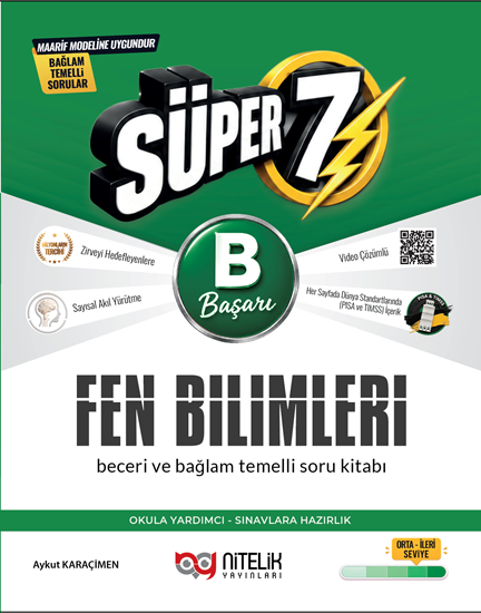 resm NİTELİK 7.SINIF (B) SÜPER FEN BİLİMLERİ BECERİ VE BAĞLAM TEMELLİ SORU KİTABI