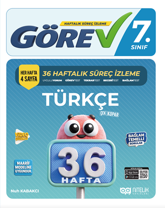 Resim Nitelik 7.Sınıf Görev Türkçe 36 Haftalık Süreç İzleme Kitabı