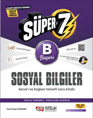 Resim Nitelik 7.Sınıf (B) Süper Sosyal Bilgiler Beceri ve Bağlam Temelli Soru Kitabı