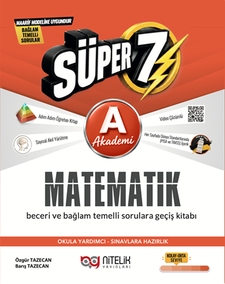 Resim Nitelik  7.Sınıf (A) Süper Matematik Soru  Beceri + Bağlam Temelli Geçiş Kitabı