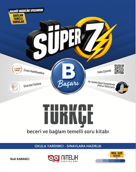 resm Nitelik 7.Sınıf (B) Süper Türkçe Soru Kitabı Beceri ve  Bağlam  Temelli